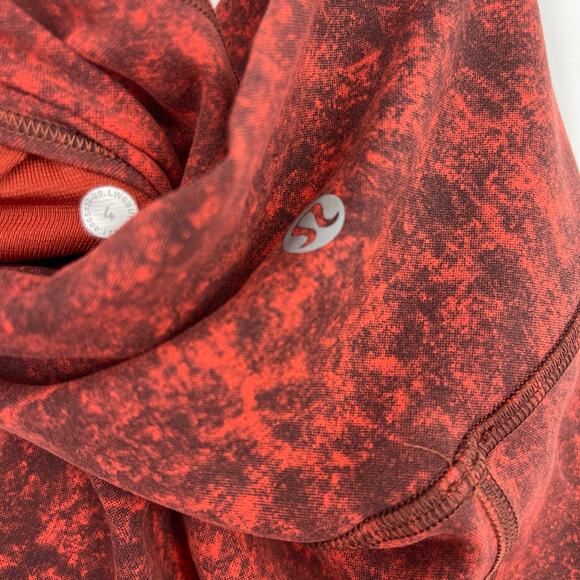 Lululemon Wunder Train High Rise Tight 23" Denim Wash Print Autumn Red Black 4 - Picture 5 of 10